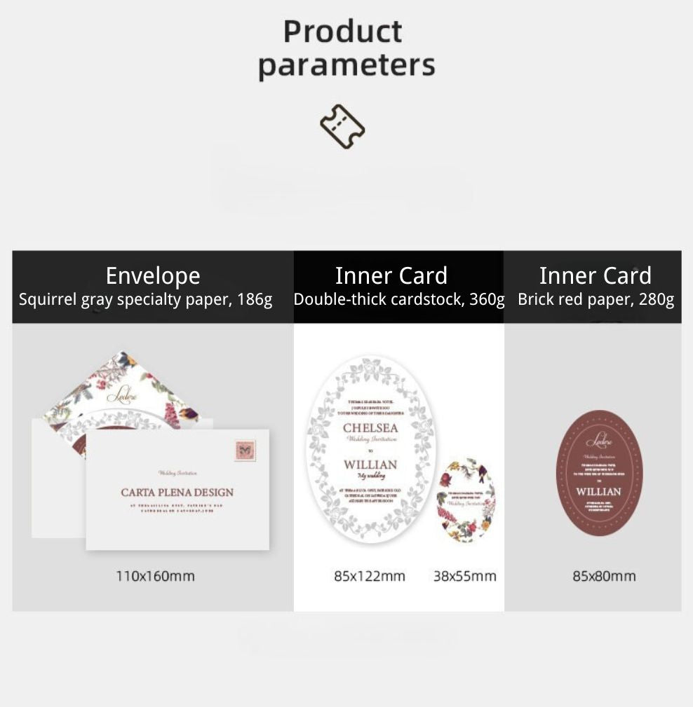 Bespoke Oval Wedding Invitation Suite – Elegant Vintage Embossed Collection