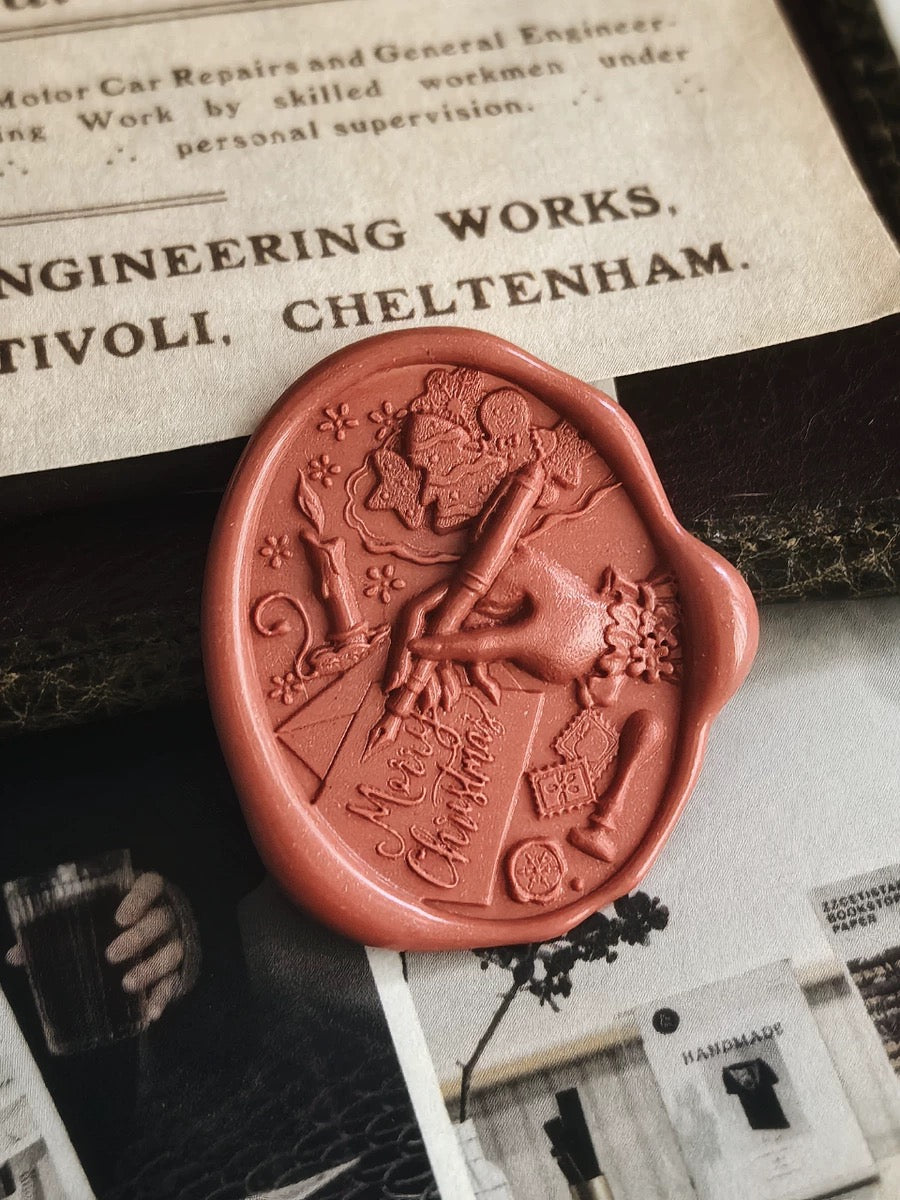 Festive Handwritten Design – Merry Christmas Wax Seal Stamp