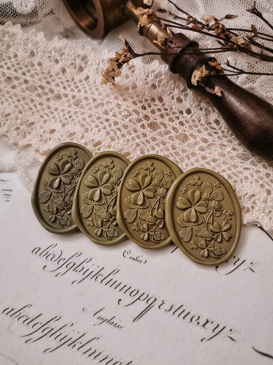 Lucky Four-Leaf Clover Wax Seal Stamp
