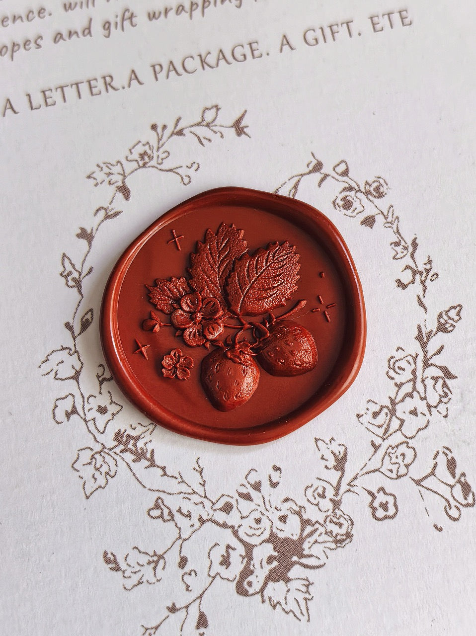 Sweet Harvest Charm – Strawberry Cluster Wax Seal Stamp