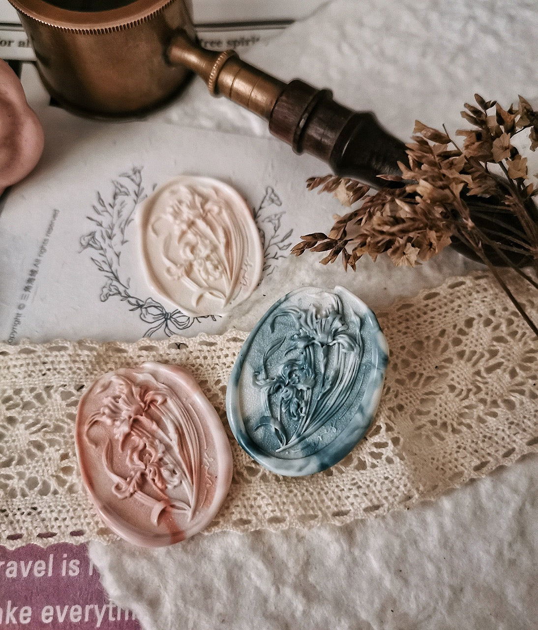 Victorian Bloom – Iris Flower Wax Seal Stamp