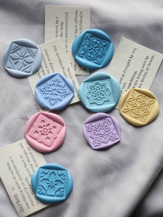 Vintage Rotating Floral Leaf Tile Wax Seal Stamp