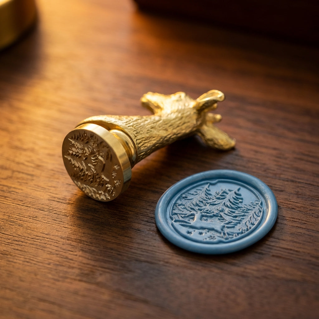 鹿の頭の真鍮ワックスシールハンドル