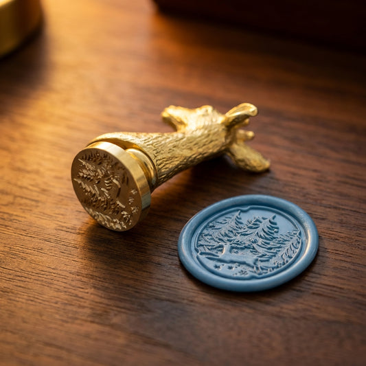 鹿の頭の真鍮ワックスシールハンドル