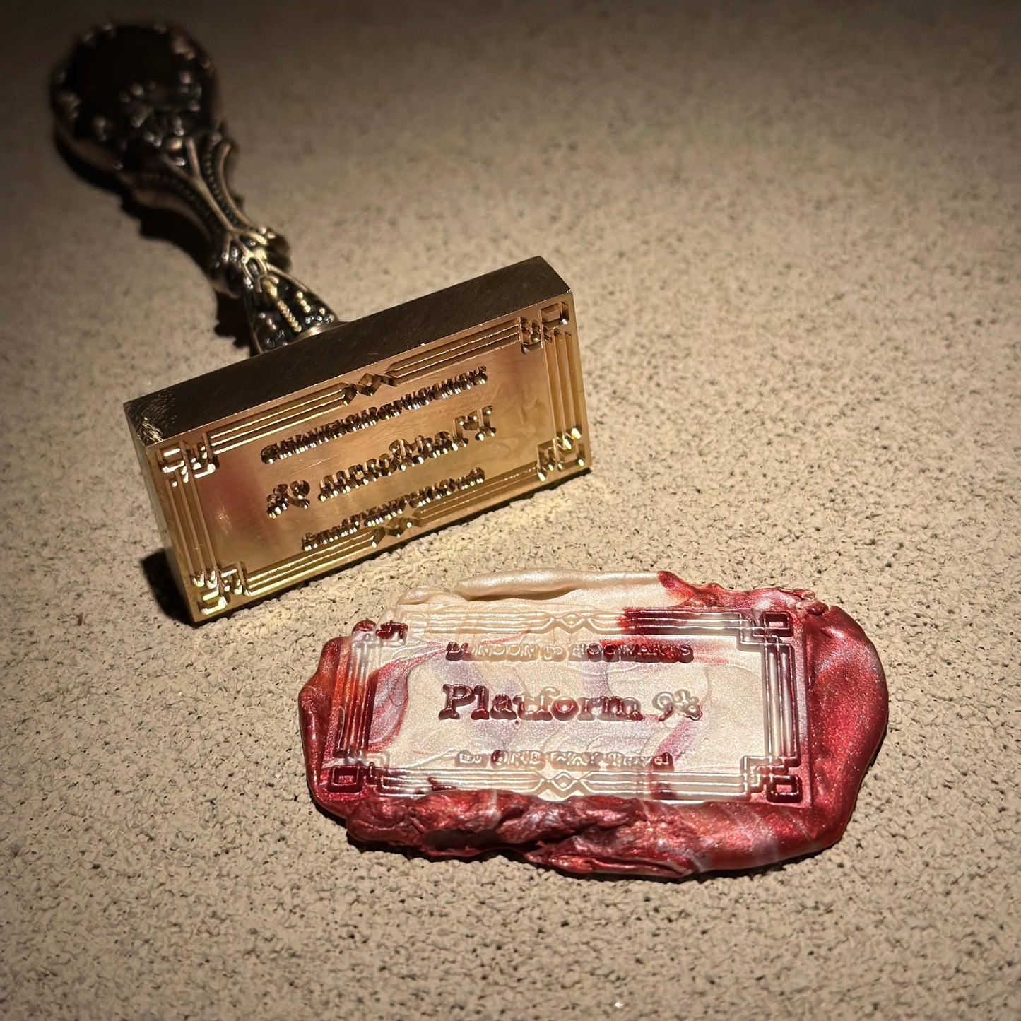 Platform 9¾ Ticket – Rectangular Wax Seal Stamp