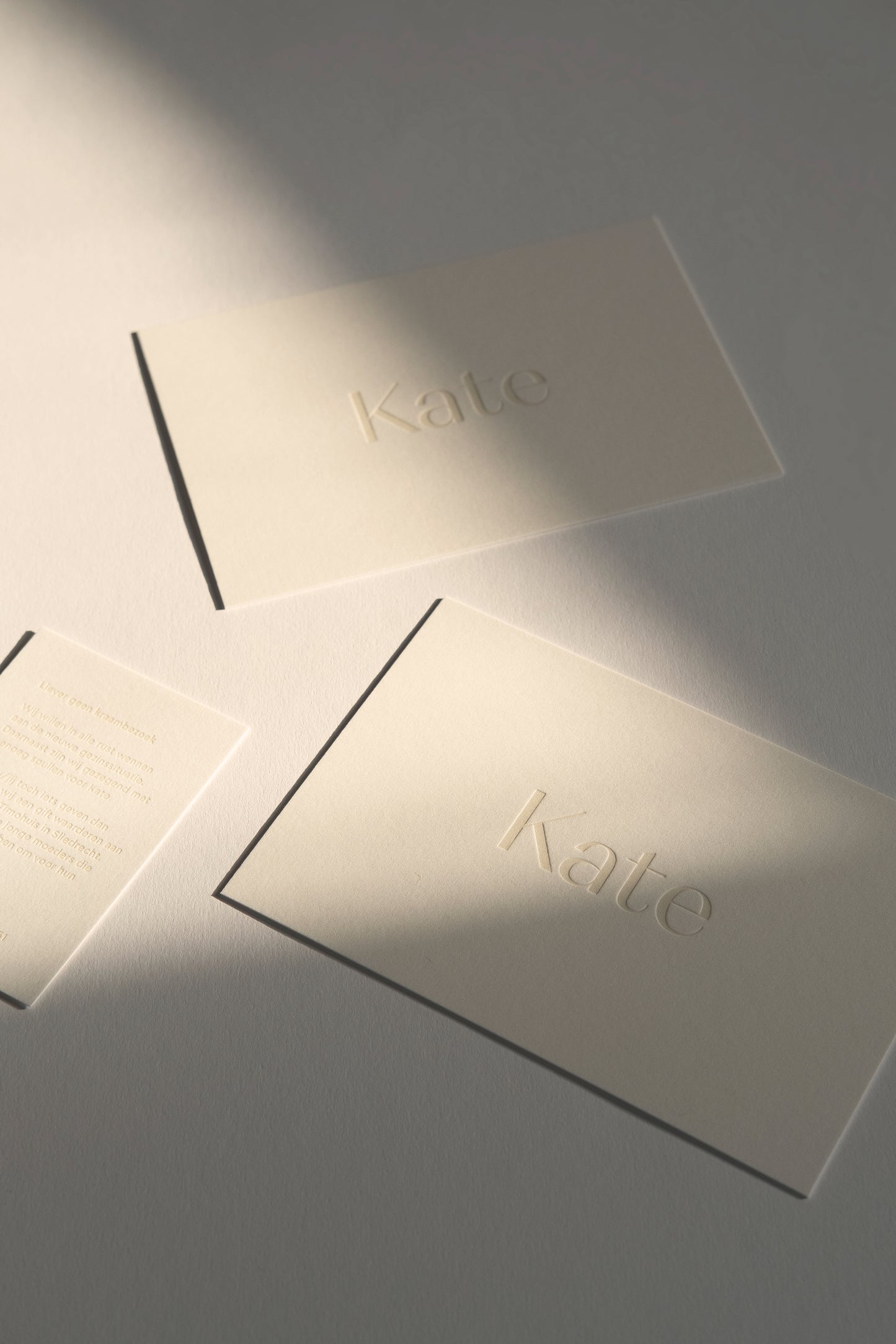 Bespoke Embossed & Engraved Business Invitation Set | Minimalist Beige & White Executive Stationery
