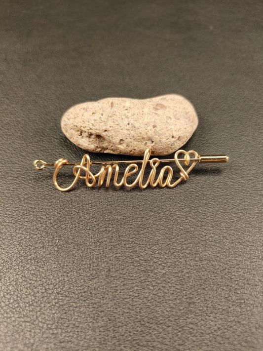 Heartline Initial Brooch