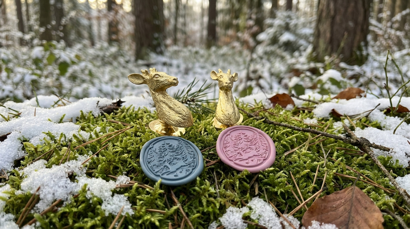 鹿の頭の真鍮ワックスシールハンドル