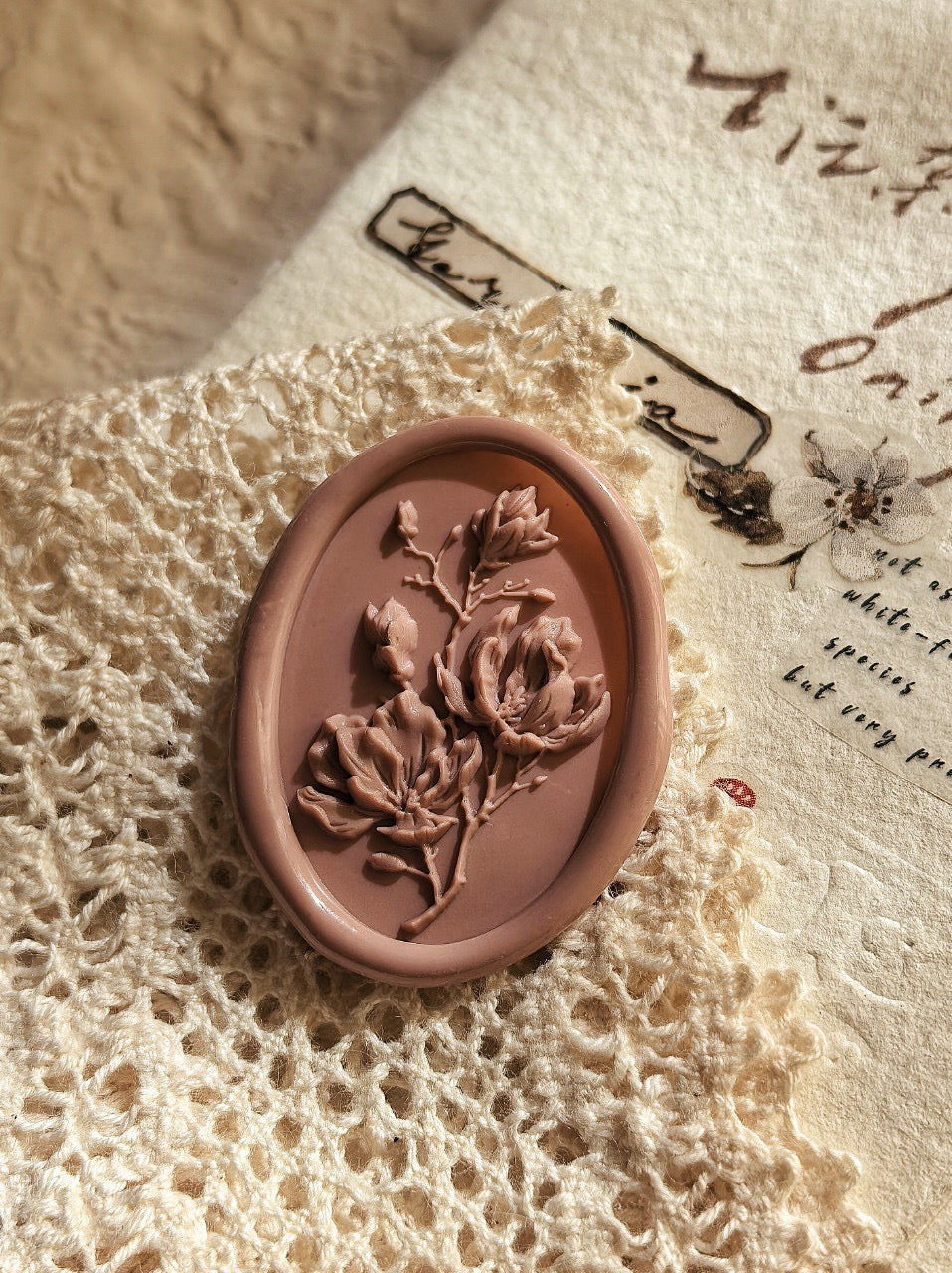 Elegant Magnolia Bloom Wax Seal Stamp