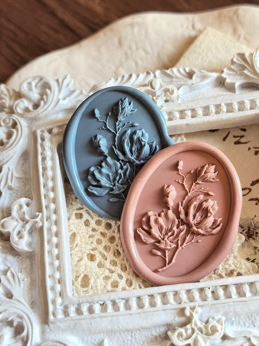 Elegant Magnolia Bloom Wax Seal Stamp