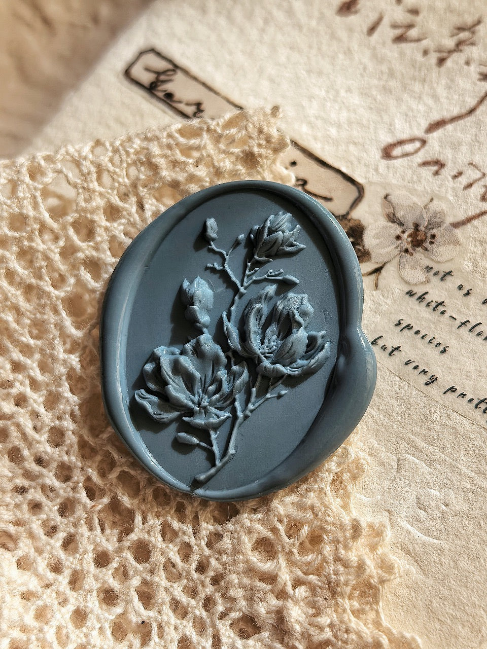 Elegant Magnolia Bloom Wax Seal Stamp
