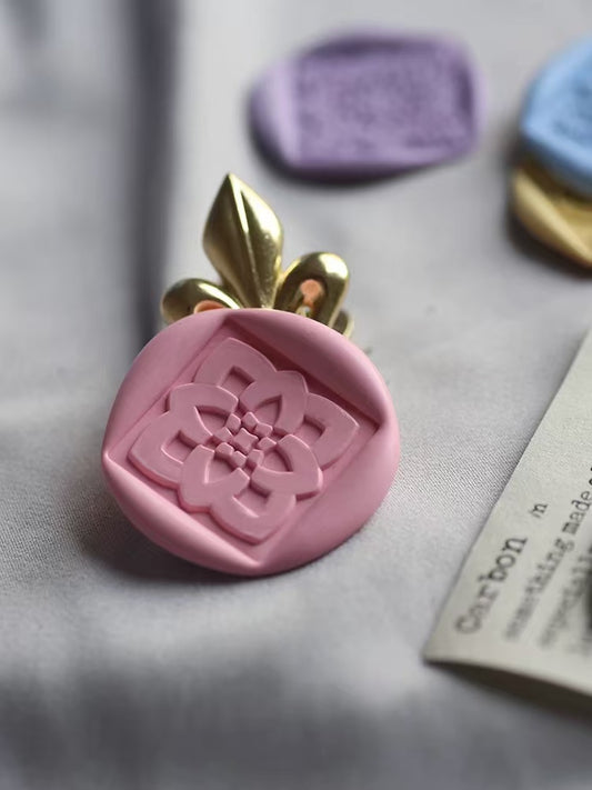 European Retro Four-Petal Floral Tile Wax Seal Stamp