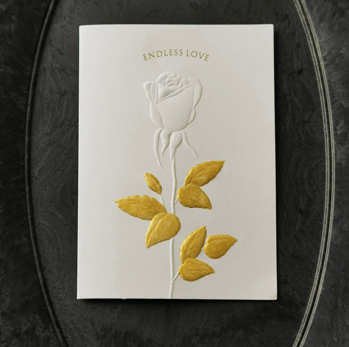 Floral Elegance – Handmade Gold Embossed Wedding Vow Cards