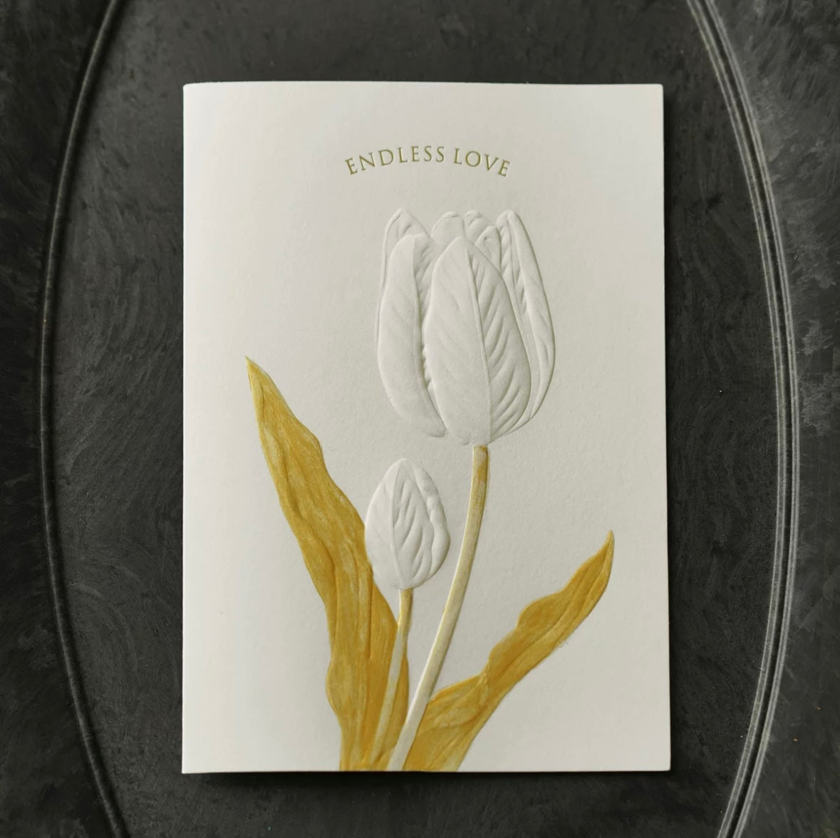Floral Elegance – Handmade Gold Embossed Wedding Vow Cards