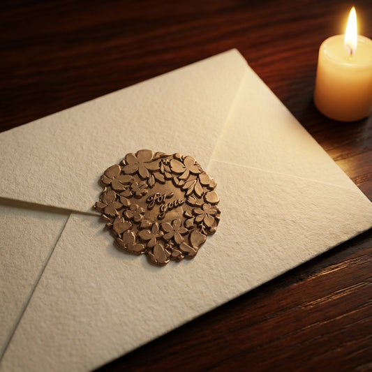 ‘For You’ Floral Adhesive Wax Seal Stickers – Pre-Made Peel & Stick Wax Seals