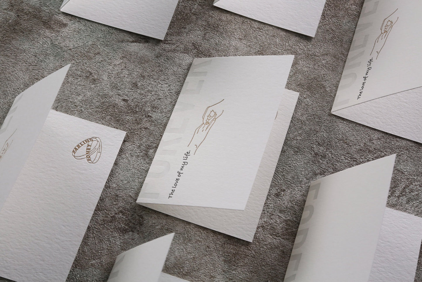 Forever Love – Ring & Hand Design Card with Envelope