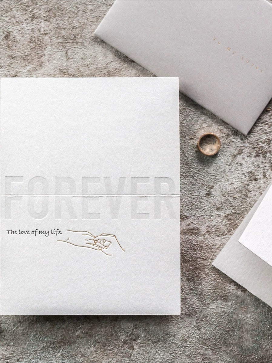 Forever Love – Ring & Hand Design Card with Envelope