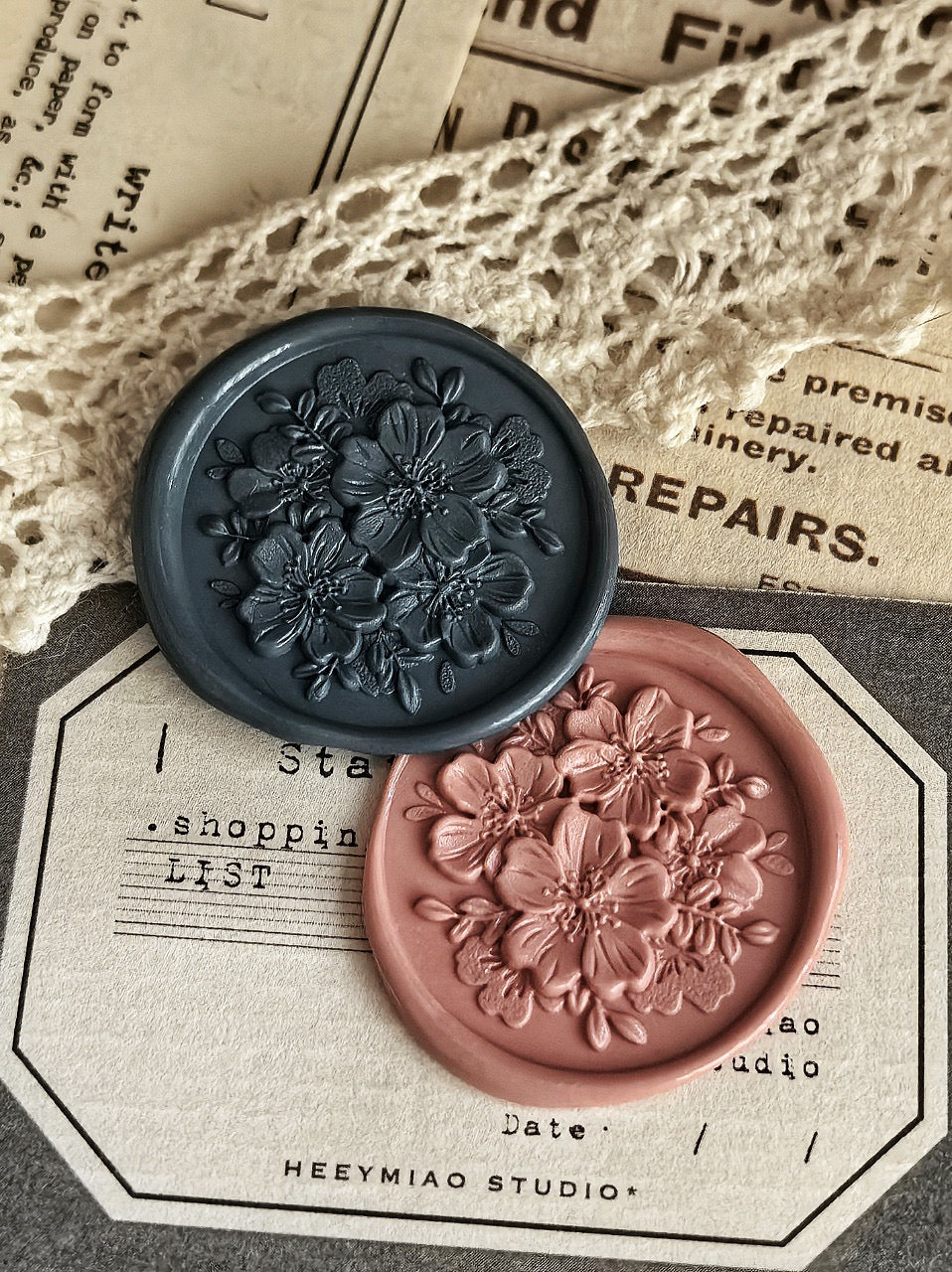 Four Magnolia Petals Wax Seal Stamp