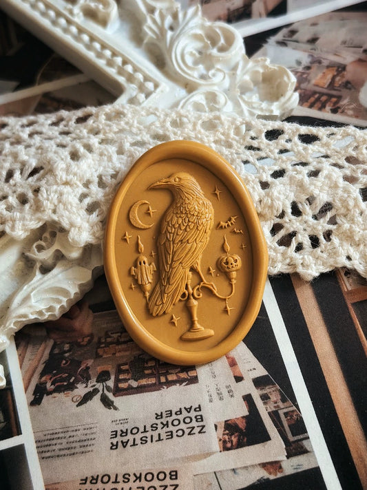 クロウワックスシールスタンプ – バラとカラス