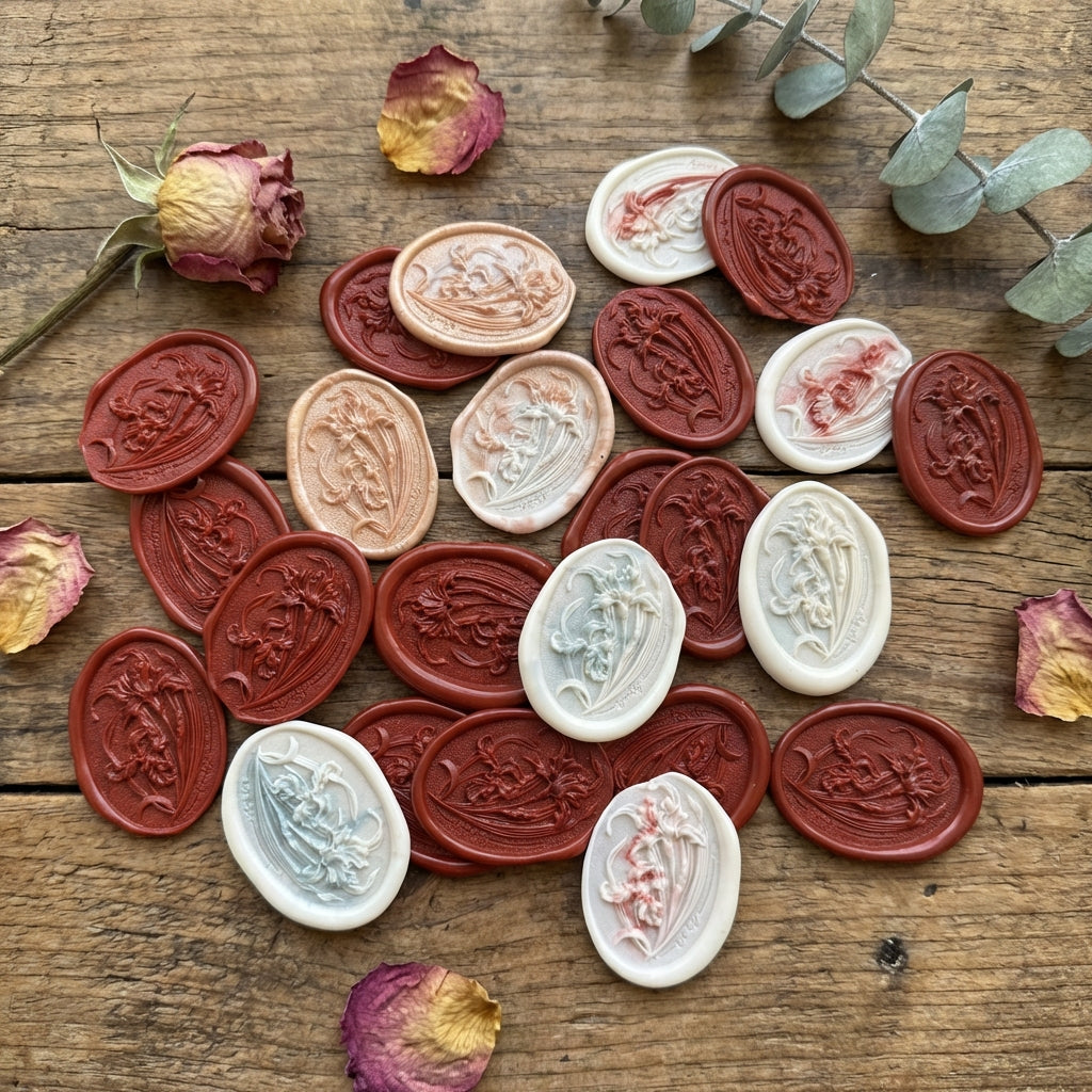 Iris Pattern Adhesive Wax Seal Stickers – Pre-Made Peel & Stick Wax Seals