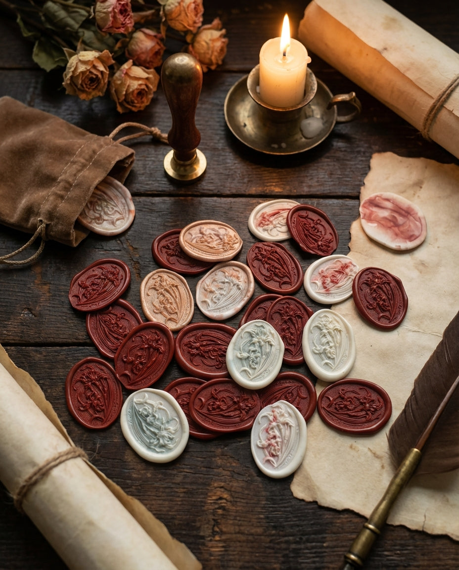 Iris Pattern Adhesive Wax Seal Stickers – Pre-Made Peel & Stick Wax Seals