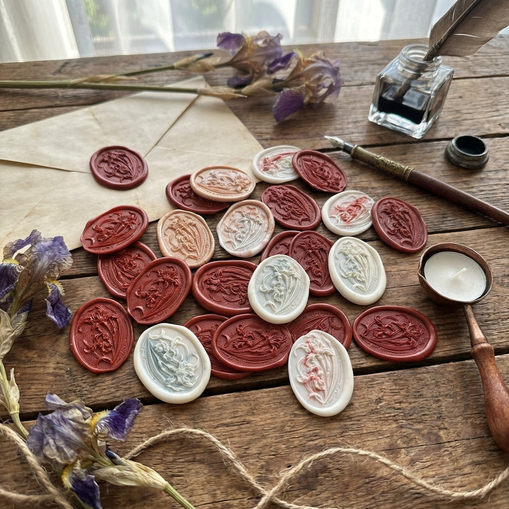 Iris Pattern Adhesive Wax Seal Stickers – Pre-Made Peel & Stick Wax Seals