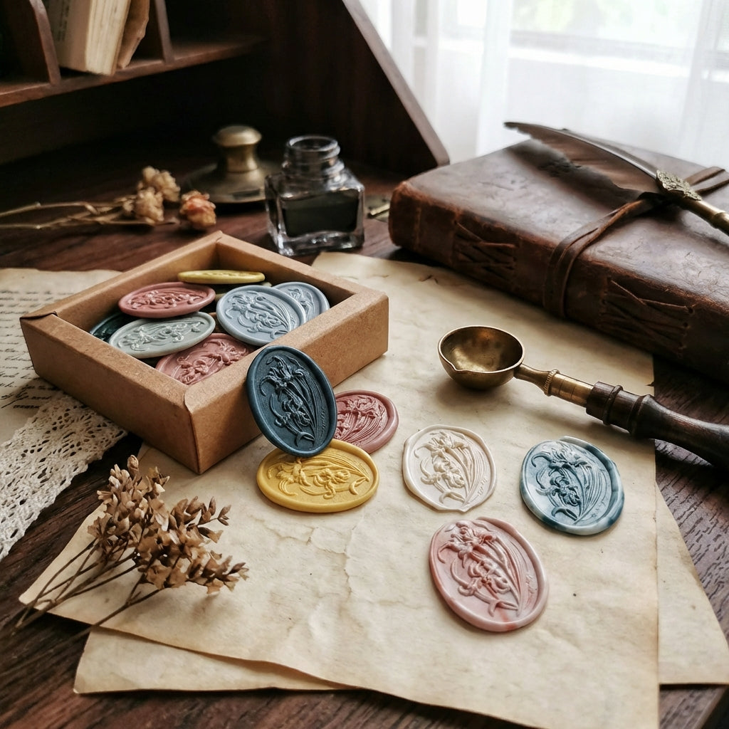 Iris Pattern Adhesive Wax Seal Stickers – Pre-Made Peel & Stick Wax Seals