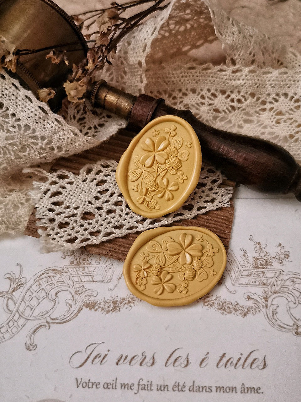 Lucky Four-Leaf Clover Wax Seal Stamp