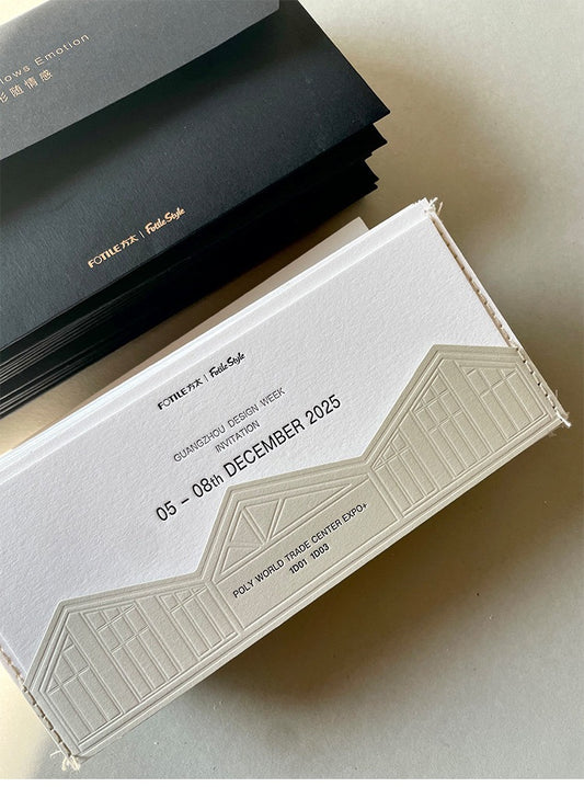 Luxe Letterpress Corporate Invitations | High-End Embossed Cotton Paper Suite