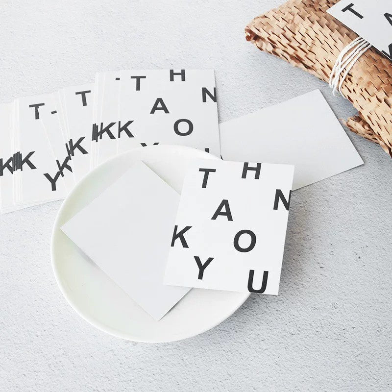 Minimalist 'Thank You' Pattern Enclosure Cards | 30-Pack Business Packaging Inserts
