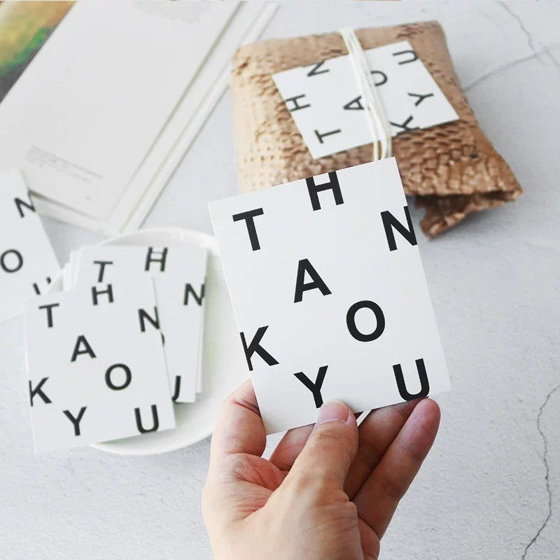 Minimalist 'Thank You' Pattern Enclosure Cards | 30-Pack Business Packaging Inserts