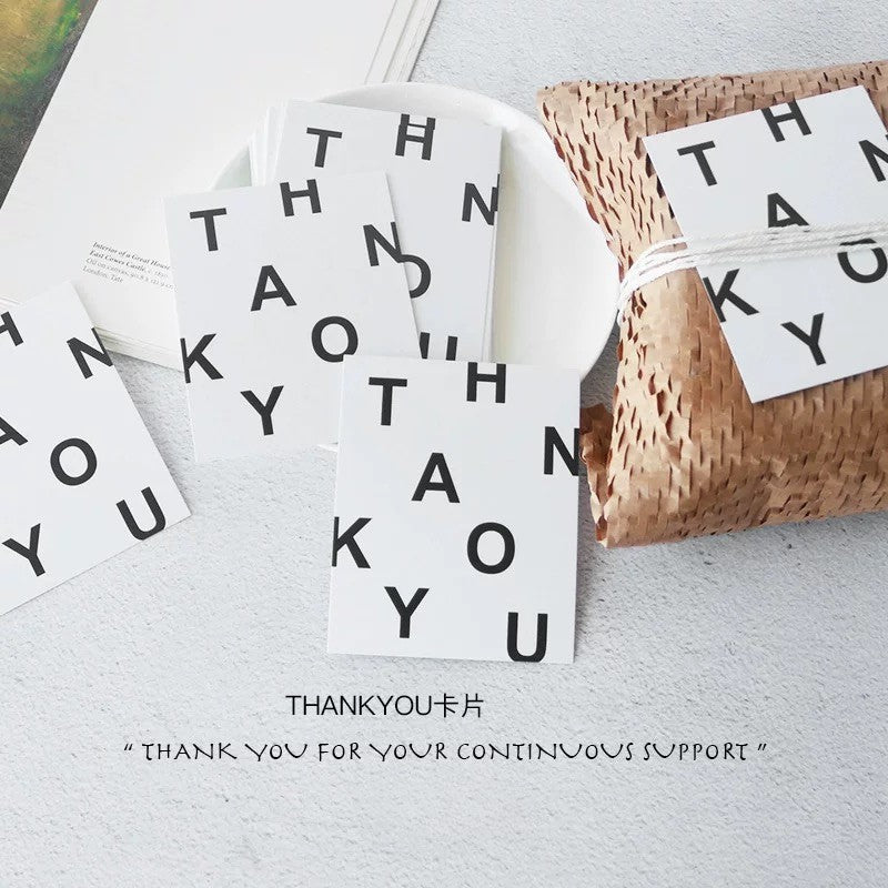 Minimalist 'Thank You' Pattern Enclosure Cards | 30-Pack Business Packaging Inserts