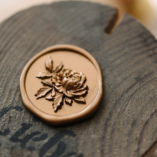 Peony Pattern Adhesive Wax Seal Stickers – Pre-Made Peel & Stick Wax Seals