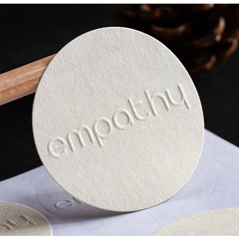 Premium Laser-Embossed Tree-Textured Logo Stickers | Colorless 3D Branding Labels