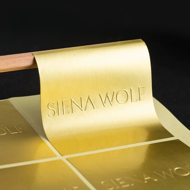 Hochwertige, goldfarbene, geprägte Siegel | Prestige-3D-Logoaufkleber für exklusives Branding