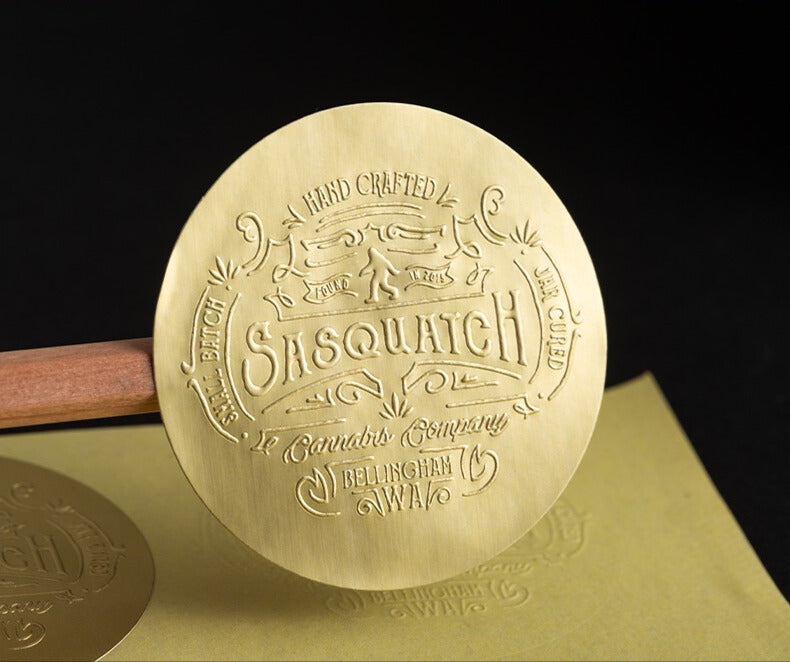 Hochwertige, goldfarbene, geprägte Siegel | Prestige-3D-Logoaufkleber für exklusives Branding