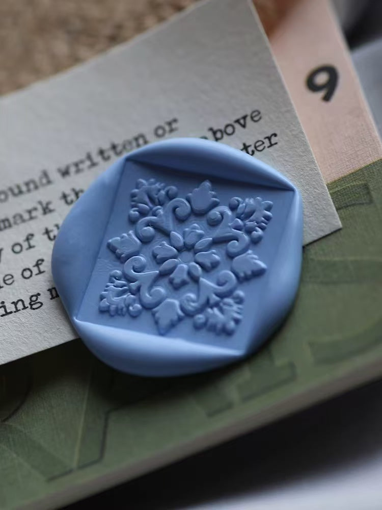 Retro Floral Branch Tile Wax Seal Stamp