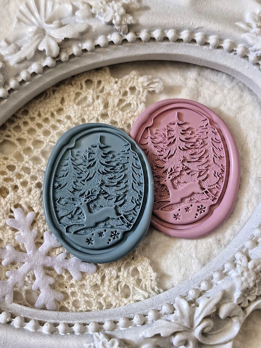 Running Deer in Forest Wax Seal Stamp