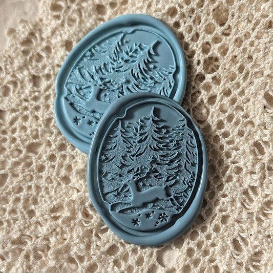 Running Deer in Forest Wax Seal Stamp