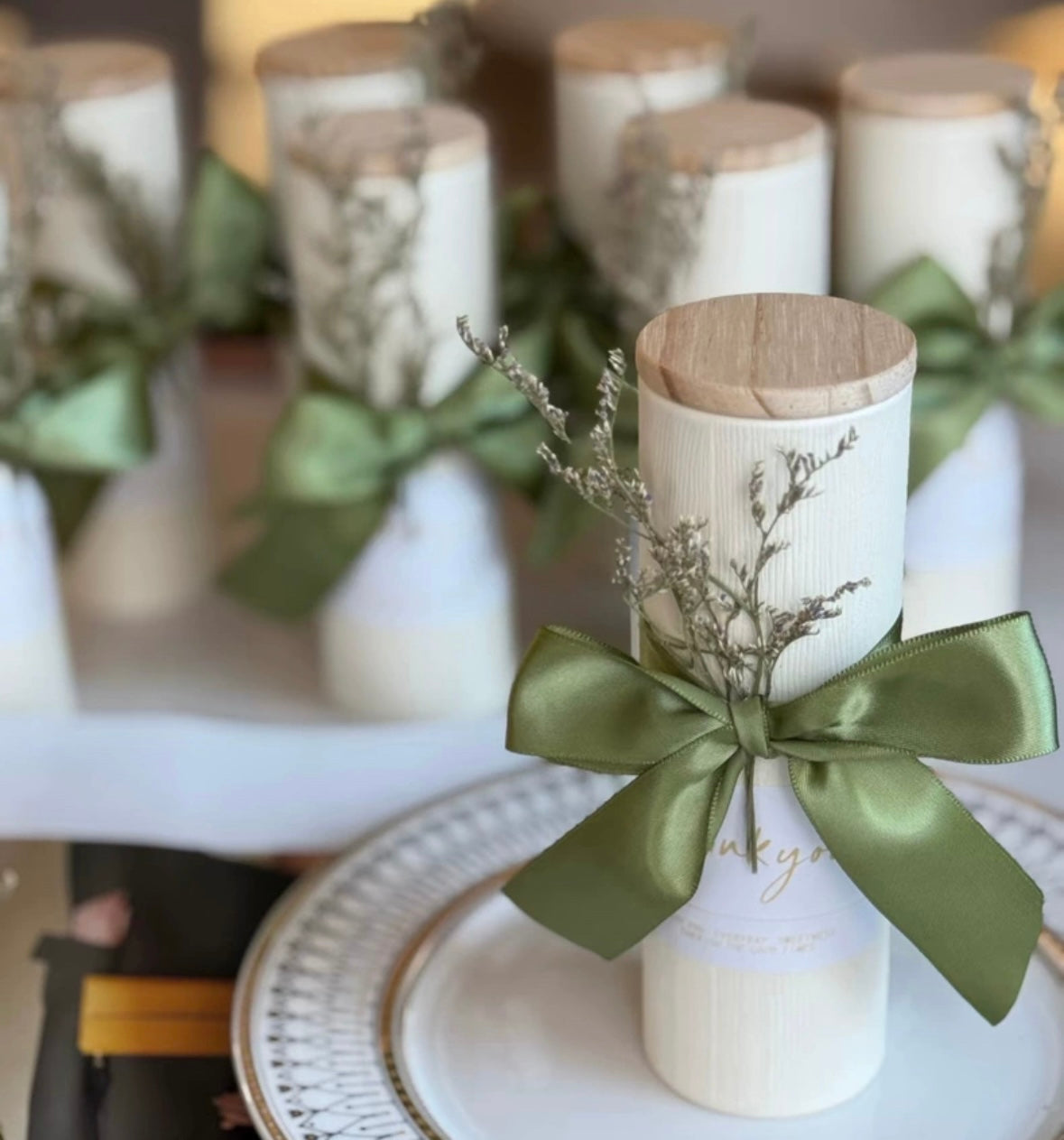 Thank You Cylinder Gift Box – Mini Hand Cream with Ribbon & Sticker