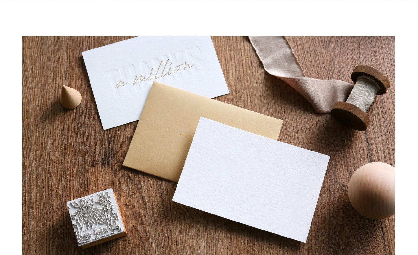 Elegant Thank You Card – THANKS Embossed Greeting Card with Envelope