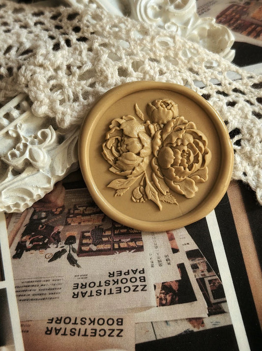 The Wild Rose Wax Seal Stamp- Brass Botanical Stamp for Wedding Invitations & Stationery