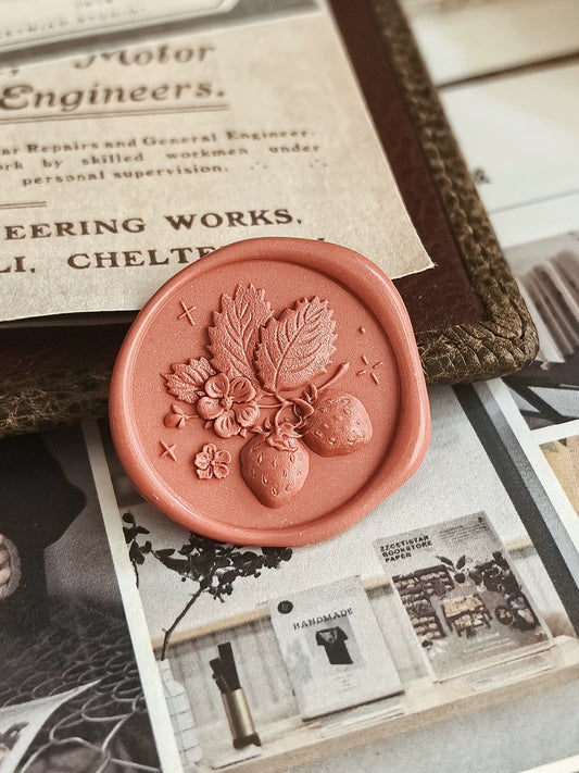 Sweet Harvest Charm – Strawberry Cluster Wax Seal Stamp
