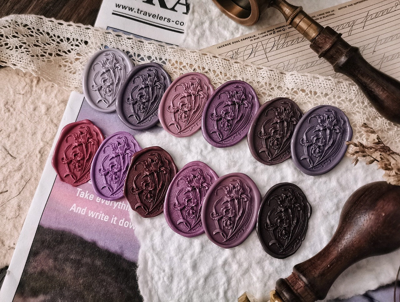 Victorian Bloom – Iris Flower Wax Seal Stamp