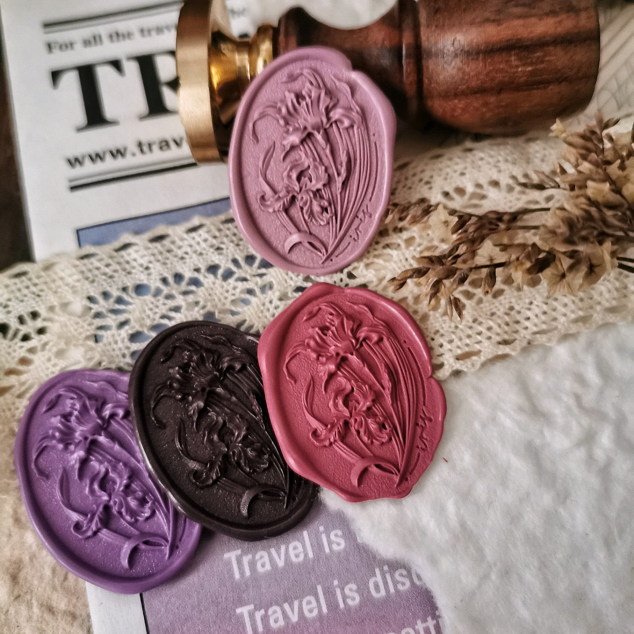 Victorian Bloom – Iris Flower Wax Seal Stamp
