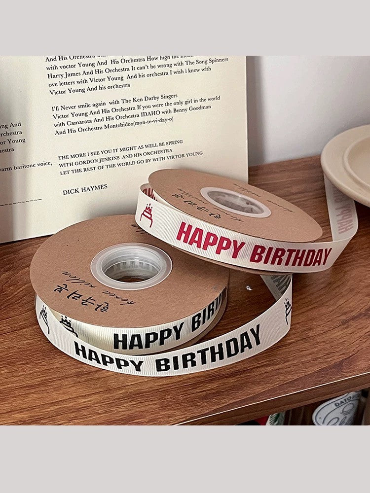 Wholesale "Happy Birthday" Celebration Ribbon | 50-Yard High-Volume Gift Wrap Spool