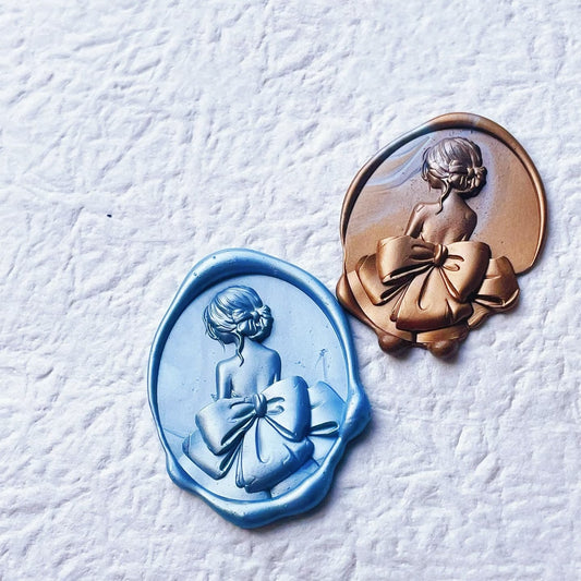 Graceful Backview – Wax Stamp with Girl Silhouette