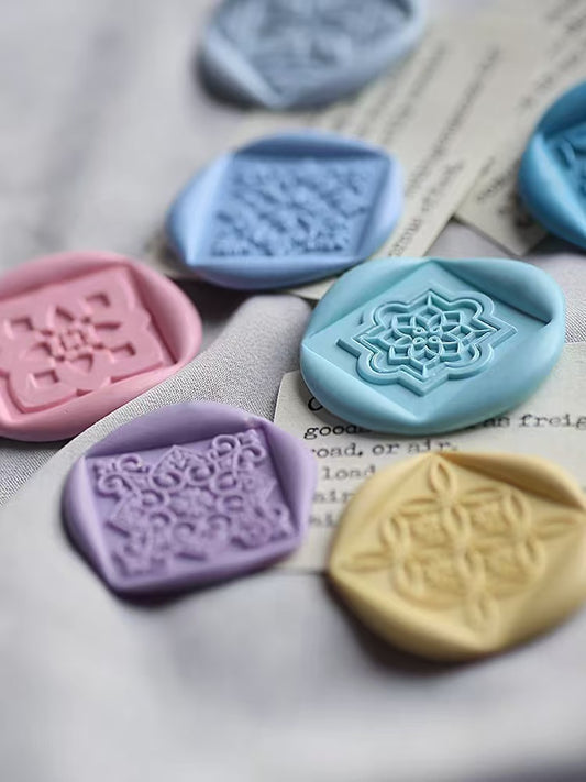 Vintage Rotating Floral Leaf Tile Wax Seal Stamp