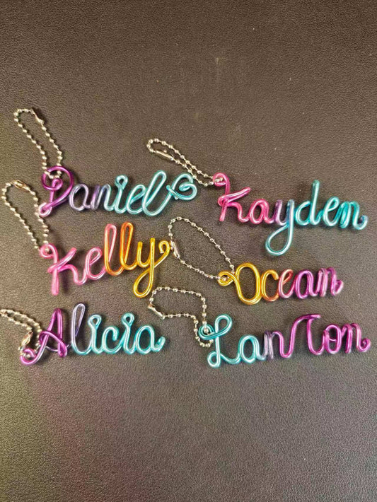 Custom Double-Color Name Keychain