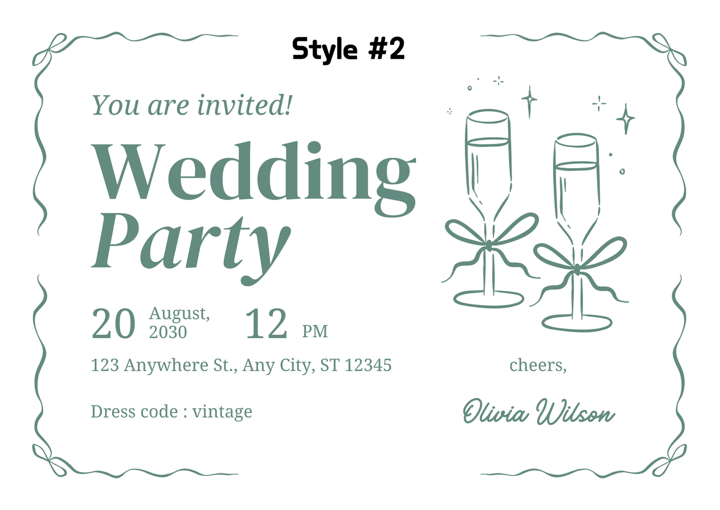 Embossed White Wedding Invitation Set